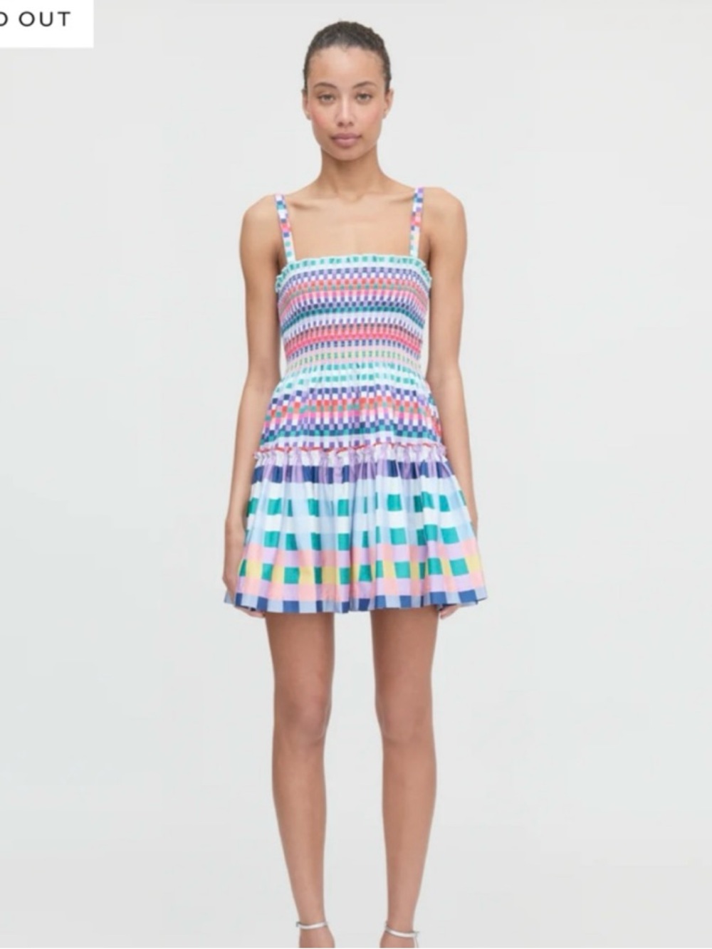 Hill House Mini Dress in Pastel Stripe (Blue, Pink, Green)